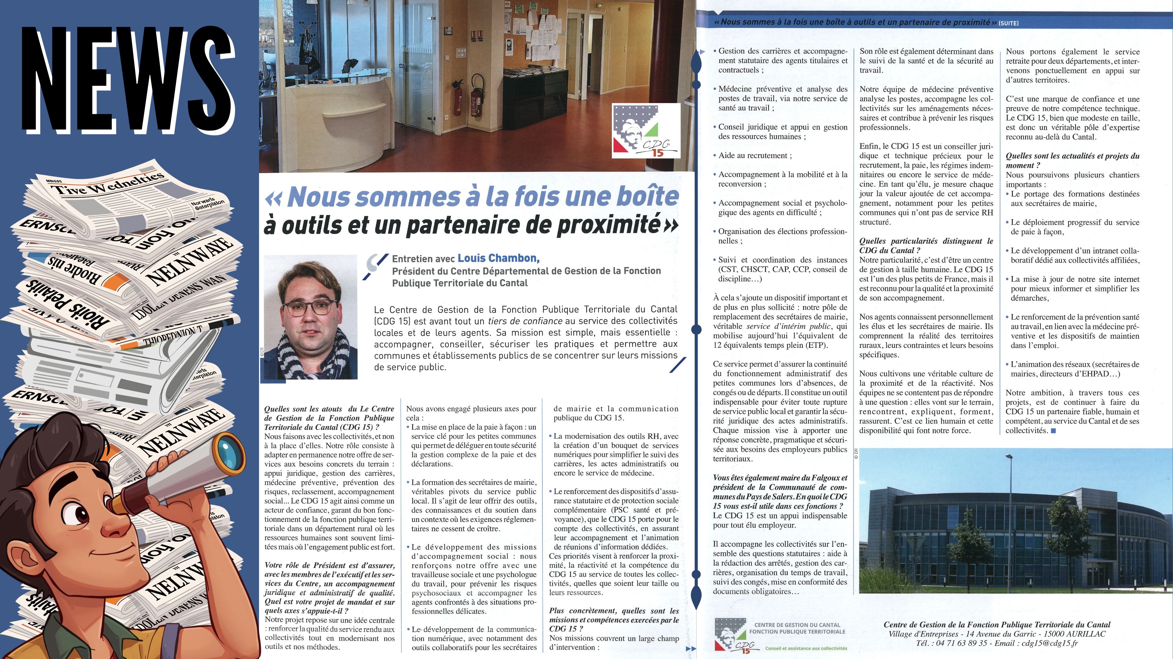 Entretien avec Louis Chambon Président du CDG